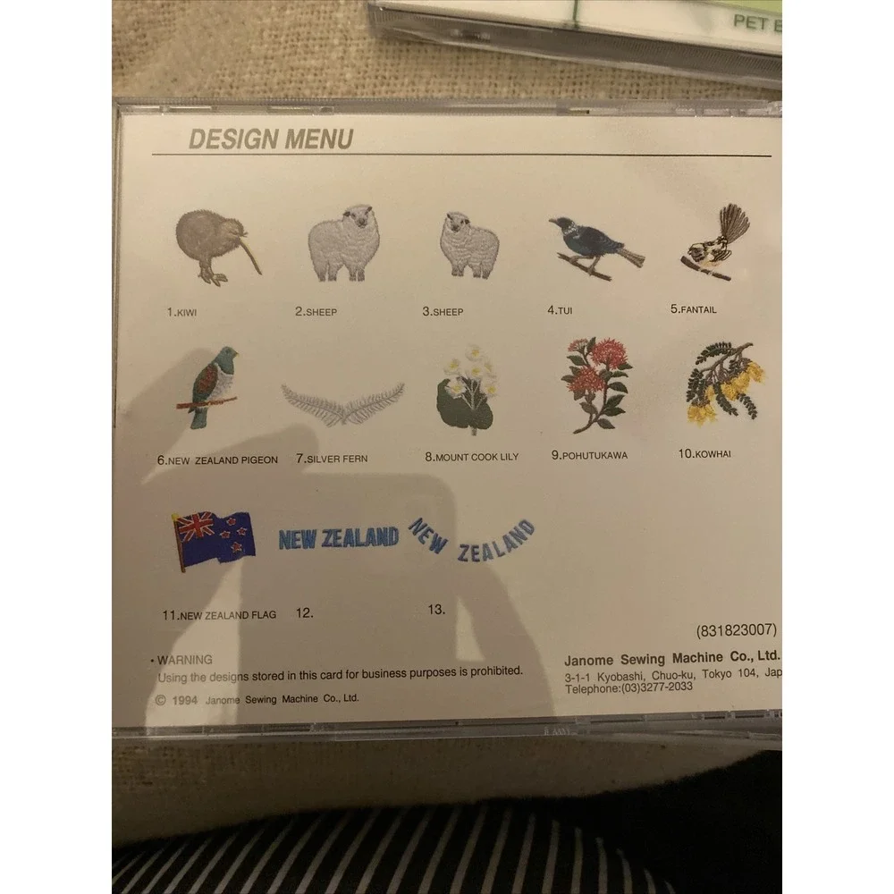 Lot Of 4 Janome Embroidery Calendar, Ornamental Motif, Pet Bird, New Zealand